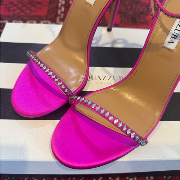 NEW NIB Aquazzura olie crystal sandal extoic orchid Heels - Picture 4 of 7